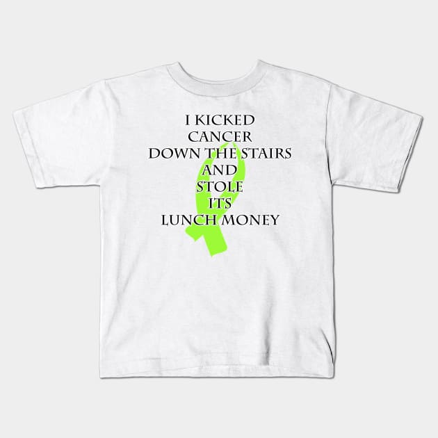 Cancer Bully (Lime Green Ribbon) Kids T-Shirt by BlakCircleGirl